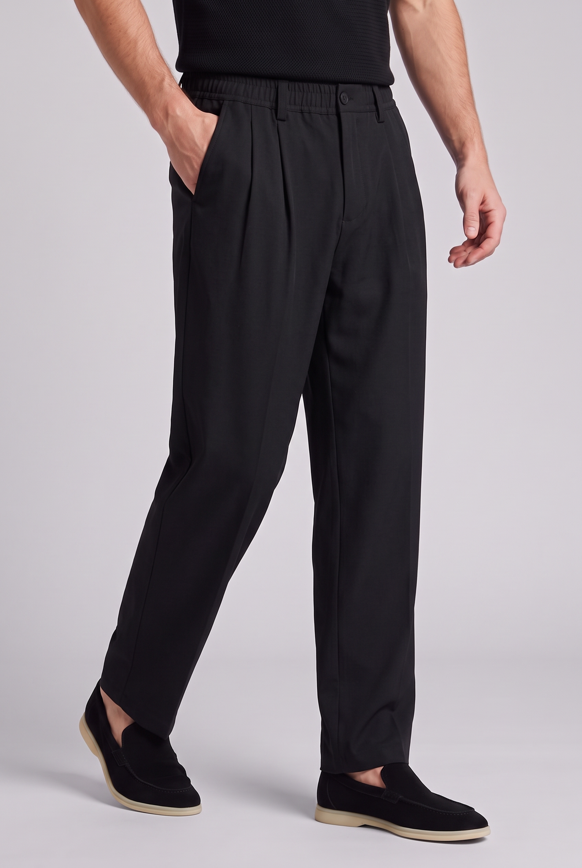 The Parma Pleated Trouser - Black