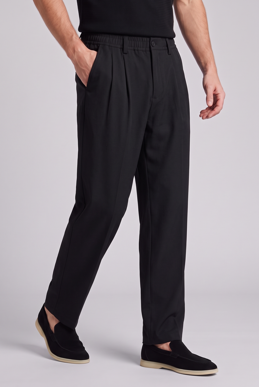 The Parma Pleated Trouser - Black