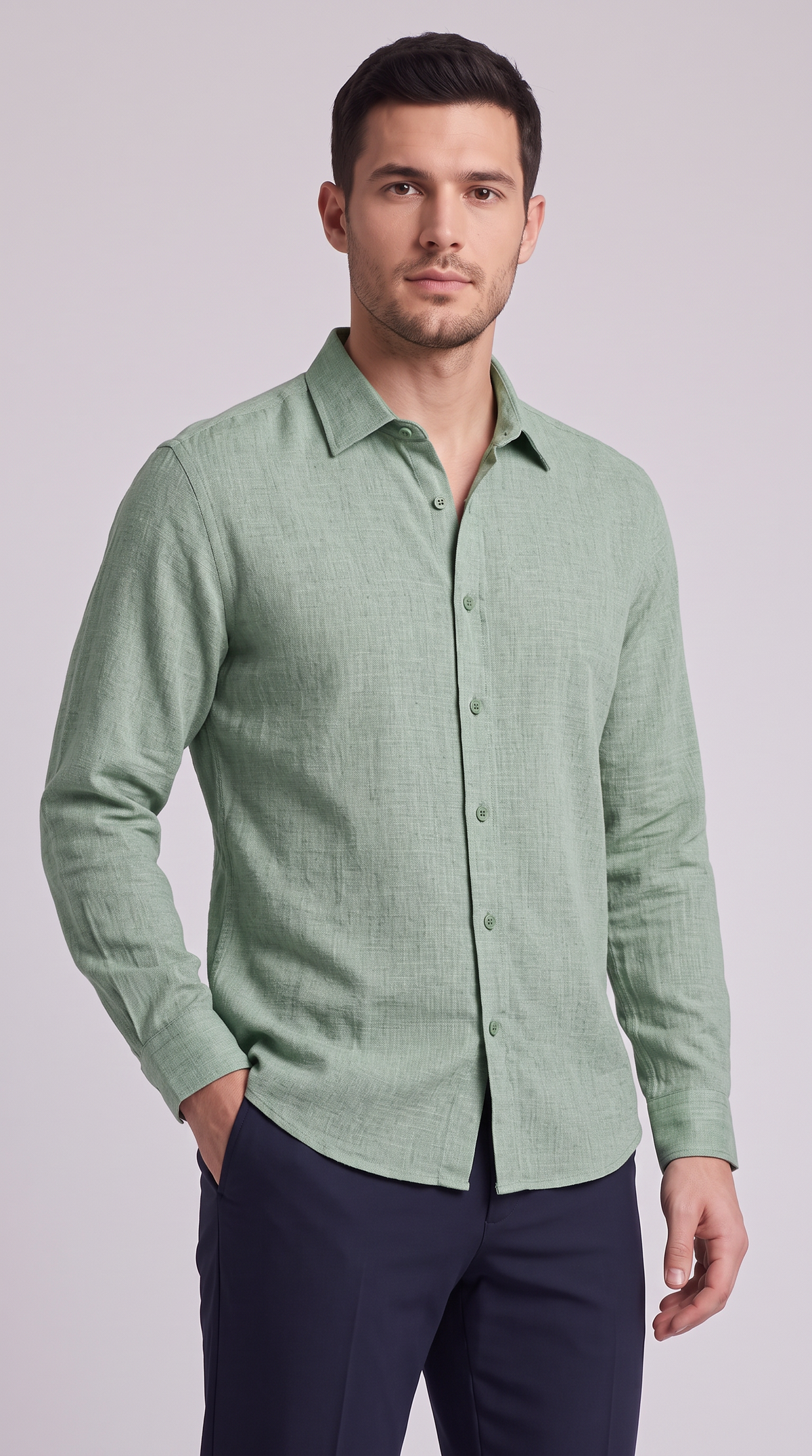 The Ravello Shirt - Matcha color