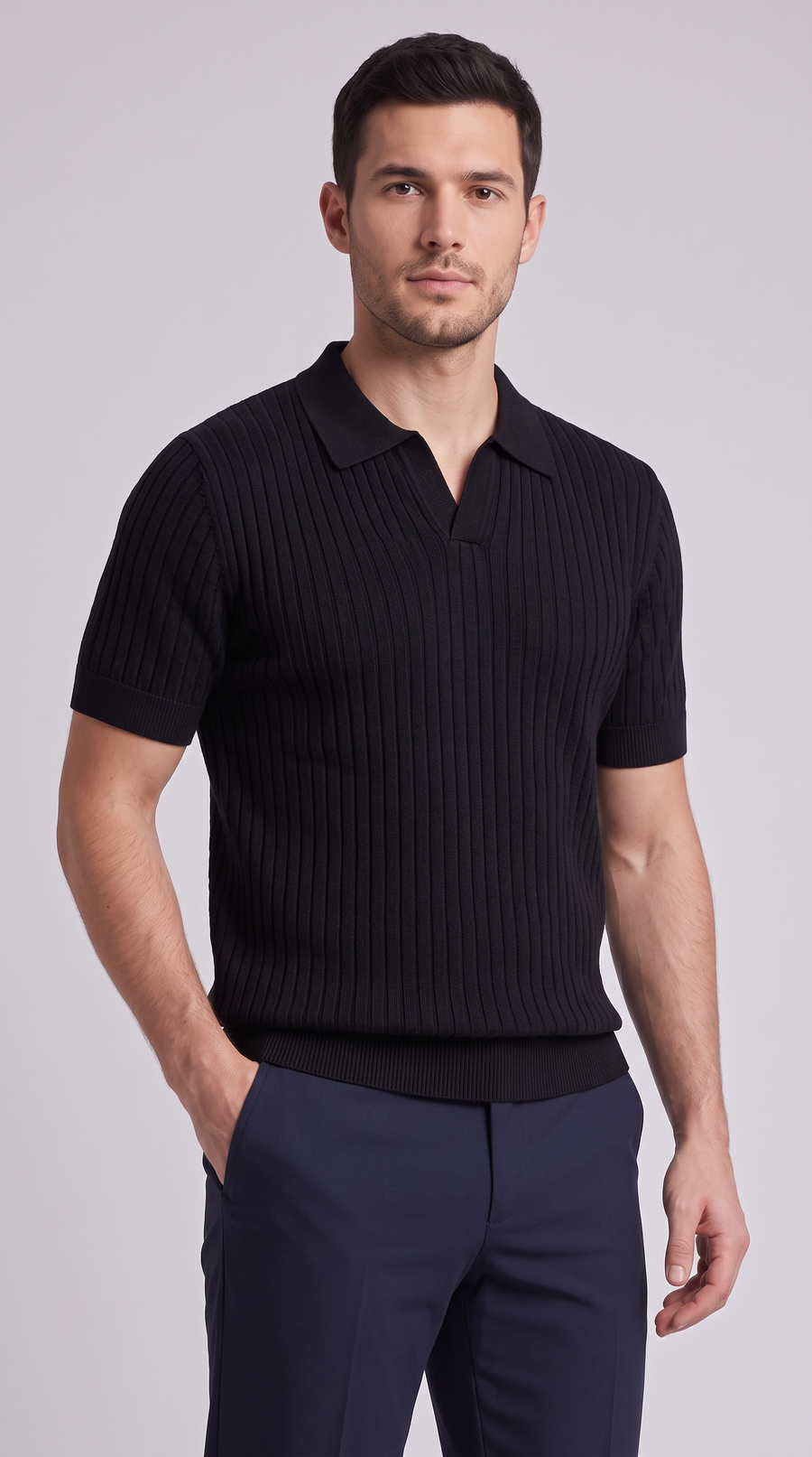 The Essenza Knit Polo - K02 Black