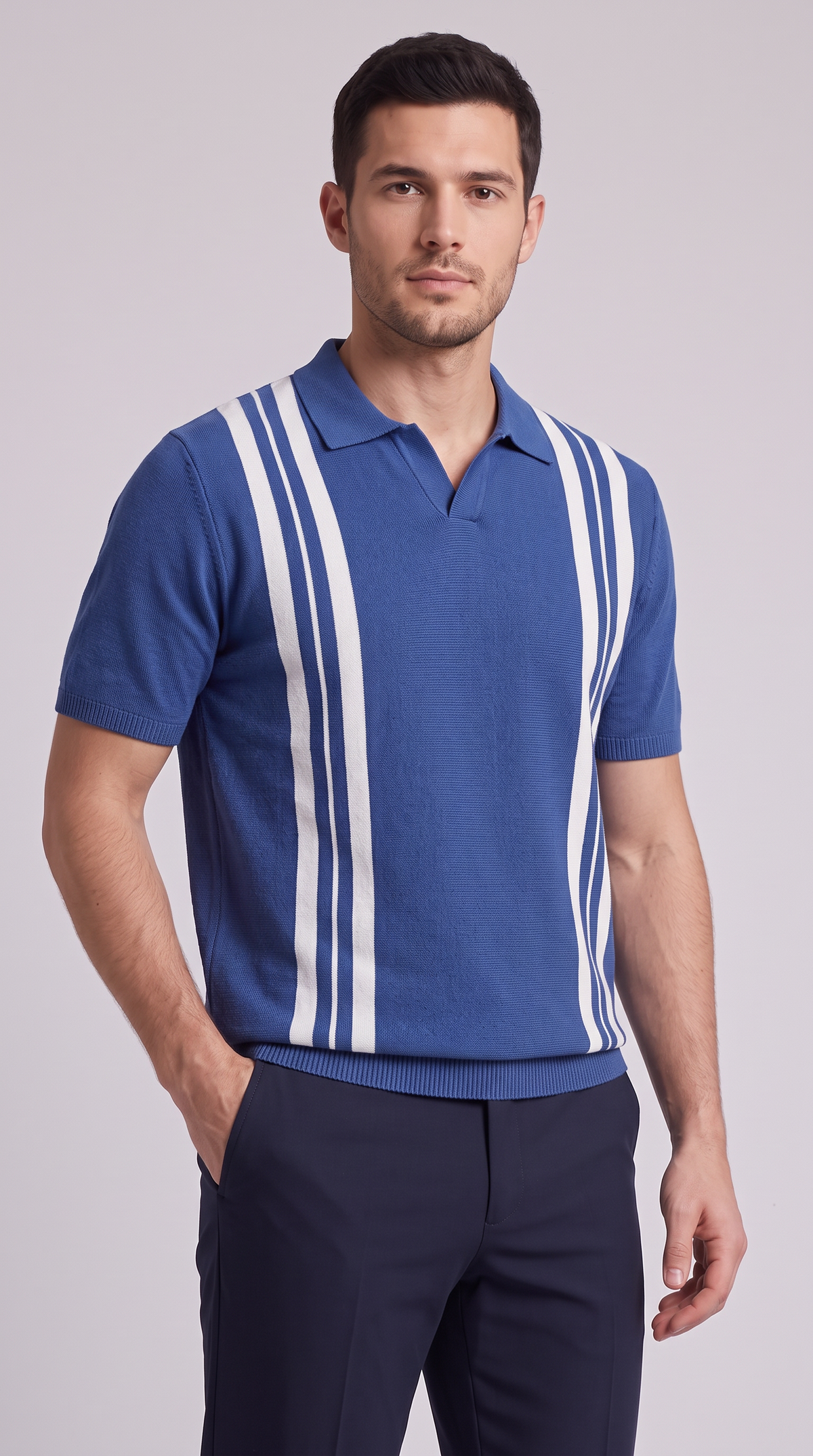 The Essenza Knit Polo - K04 Blue