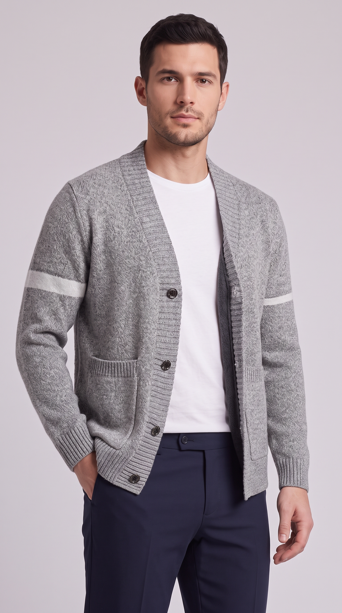 The Napoli Cardigan - Light Grey