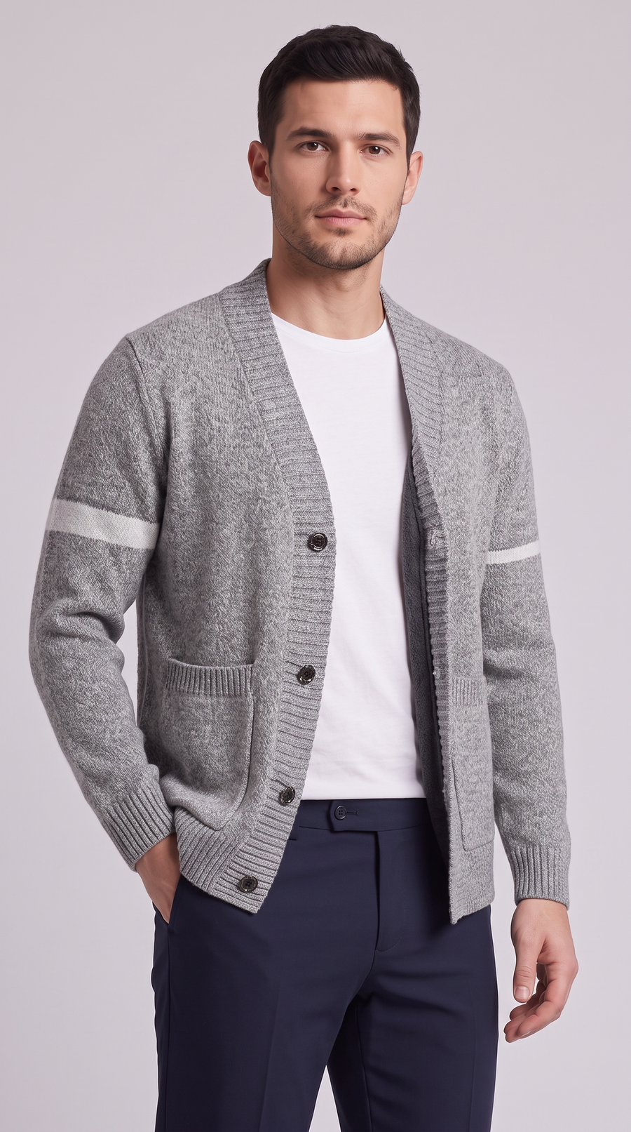 The Napoli Cardigan - Light Grey