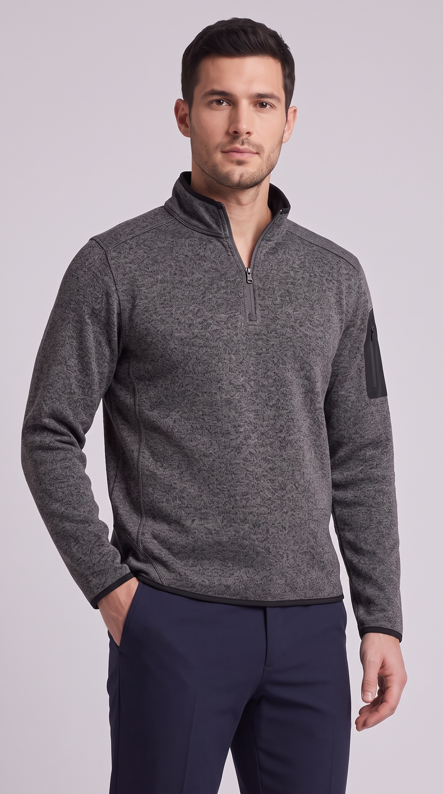The Vittorio Quarter Zip - BlackGray