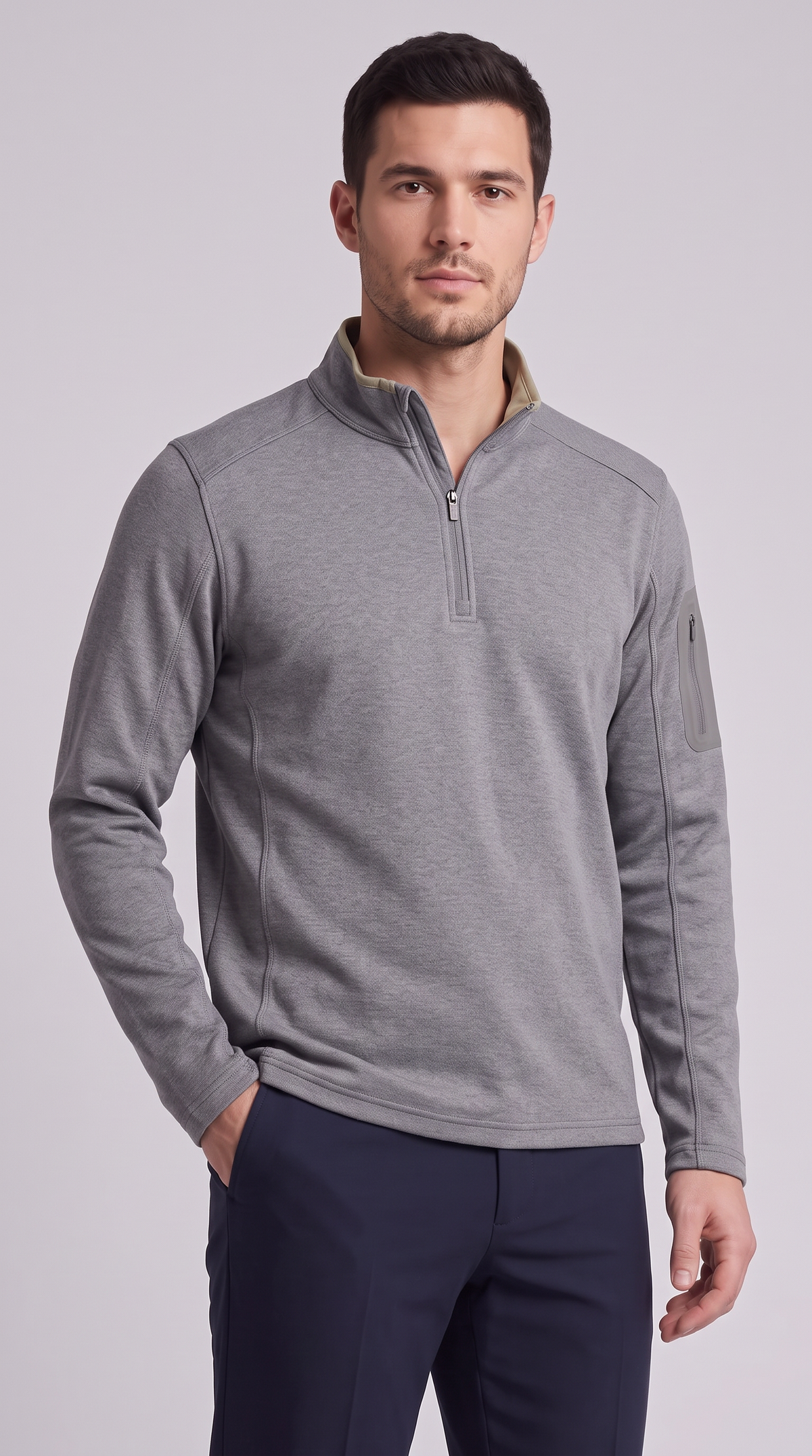 The Vittorio Quarter Zip - Dusk Gray