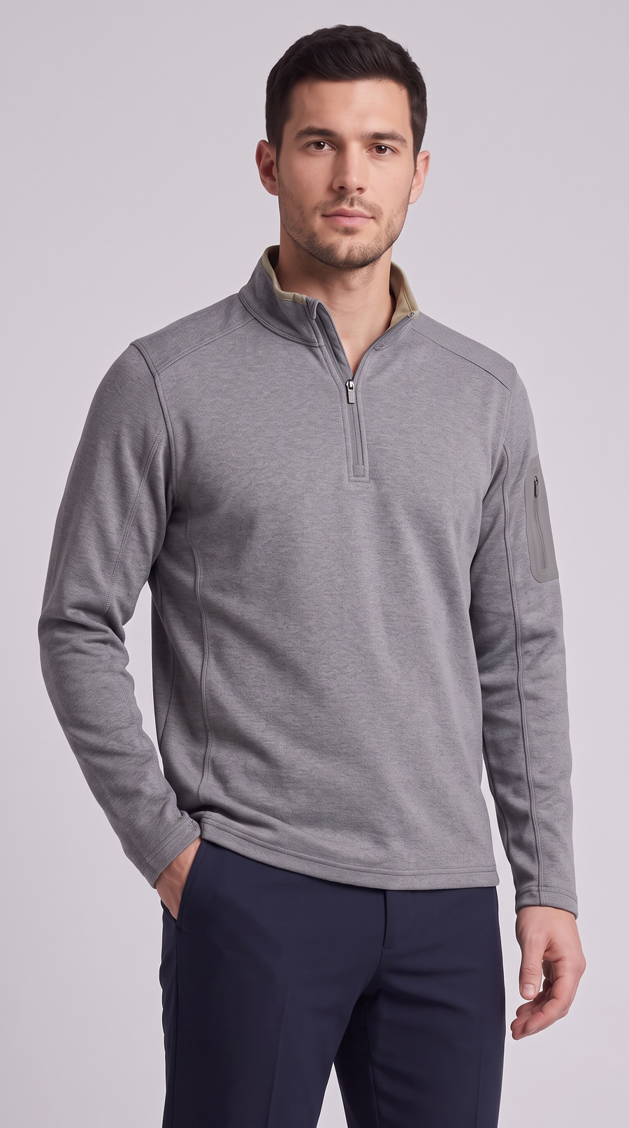The Vittorio Quarter Zip - Dusk Gray