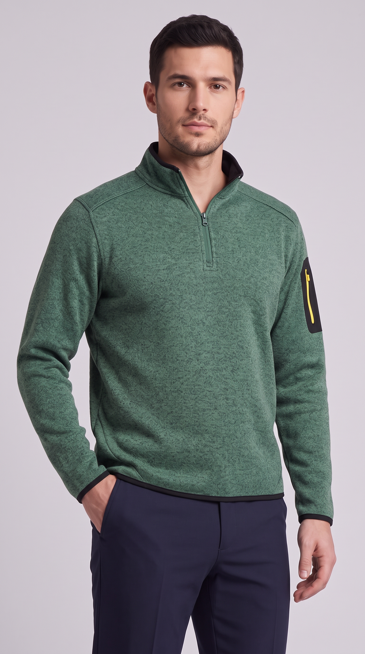 The Vittorio Quarter Zip - Boxcar Green