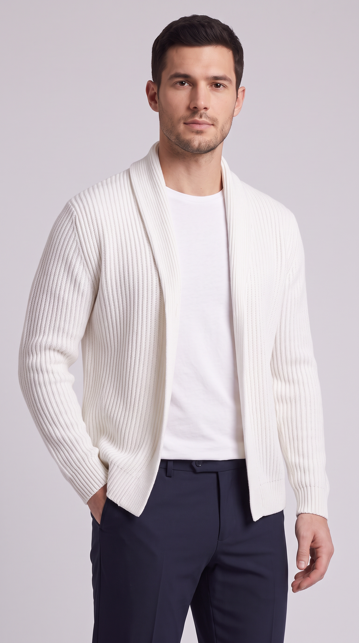 The Como Shawl Cardigan - White