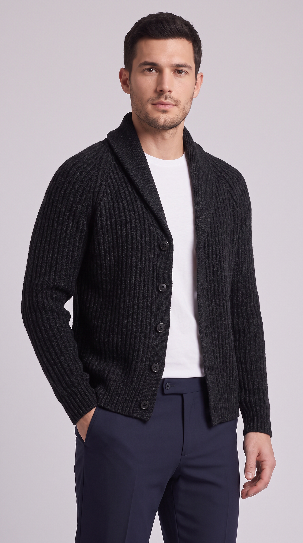 The Como Shawl Cardigan - Black