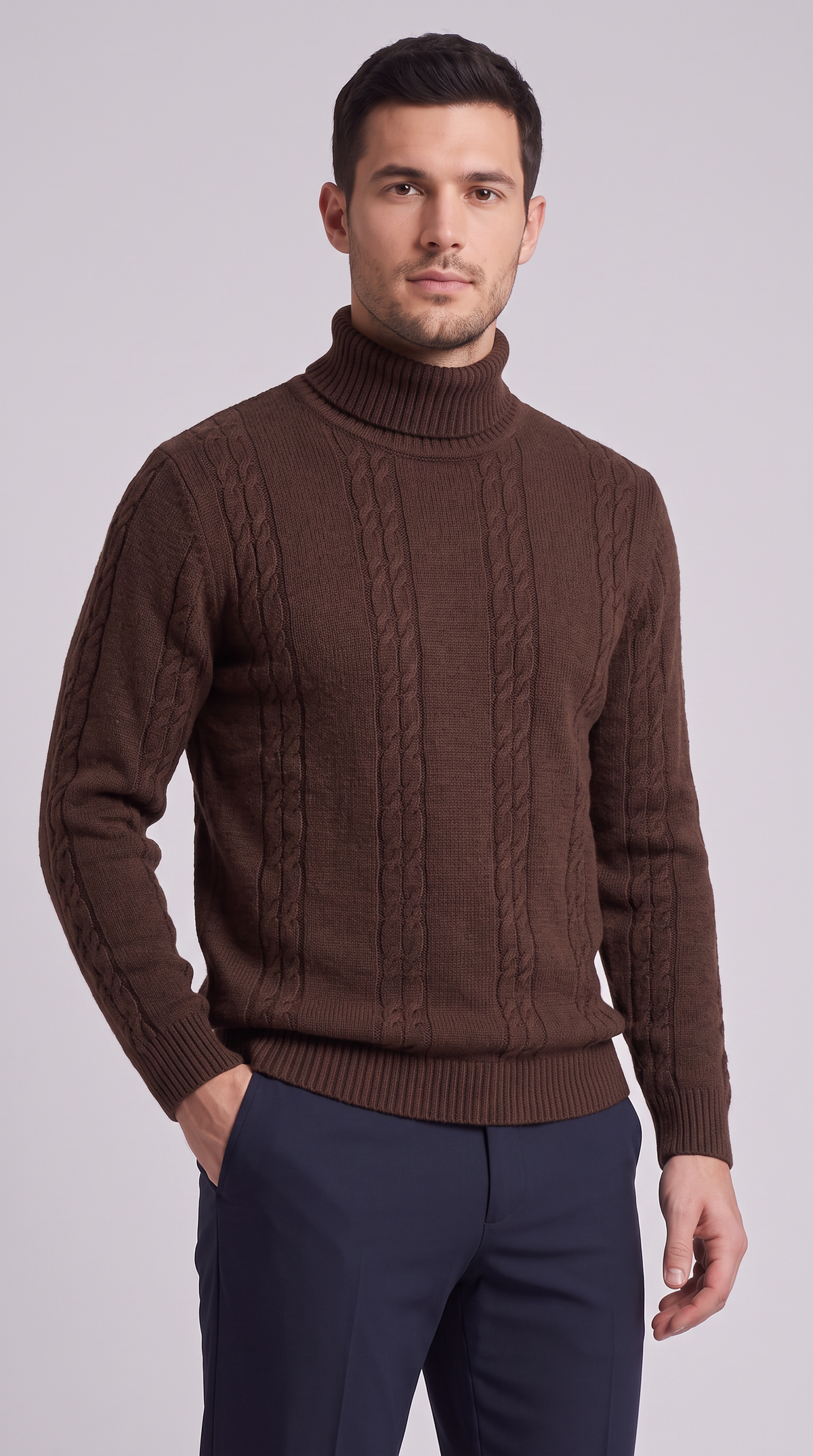 The Alba Turtleneck - Brown