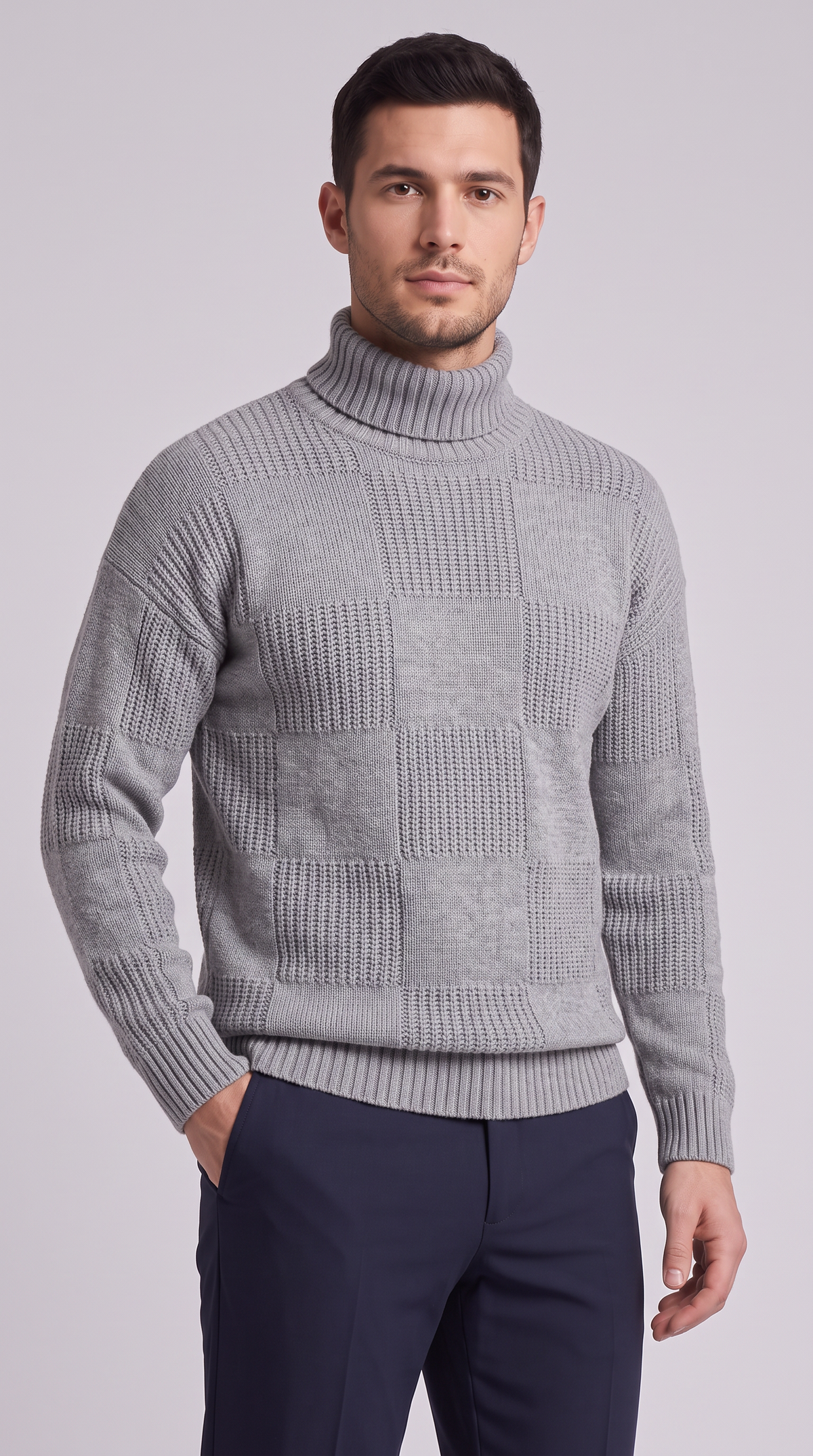 The Asti Turtleneck Sweater - Grey