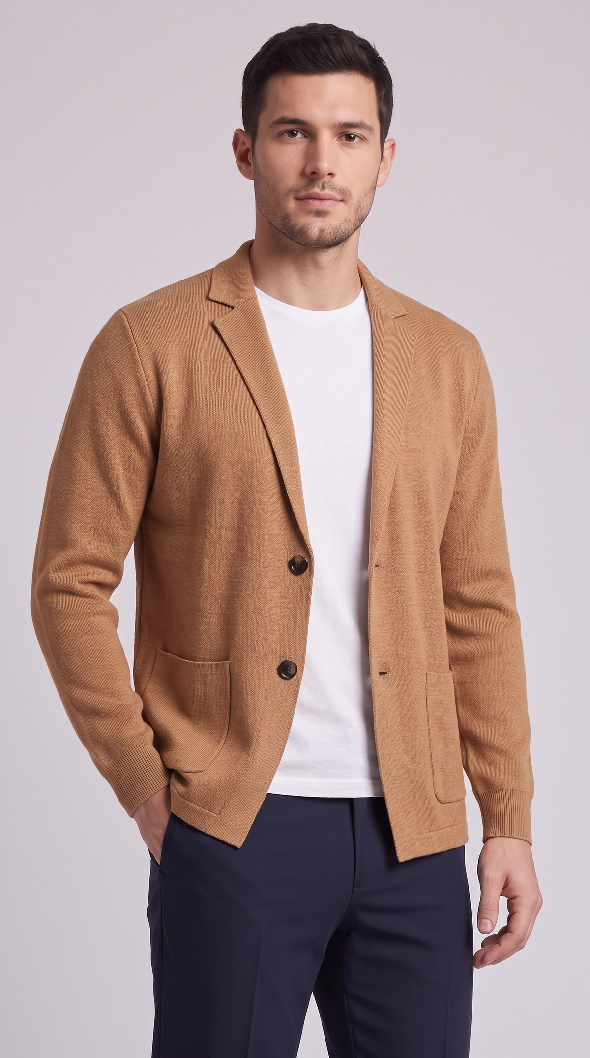 The Milano Knit Jacket - Camel
