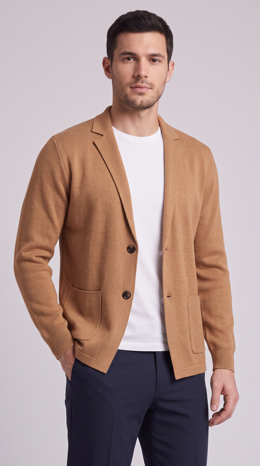 The Milano Knit Jacket - Camel