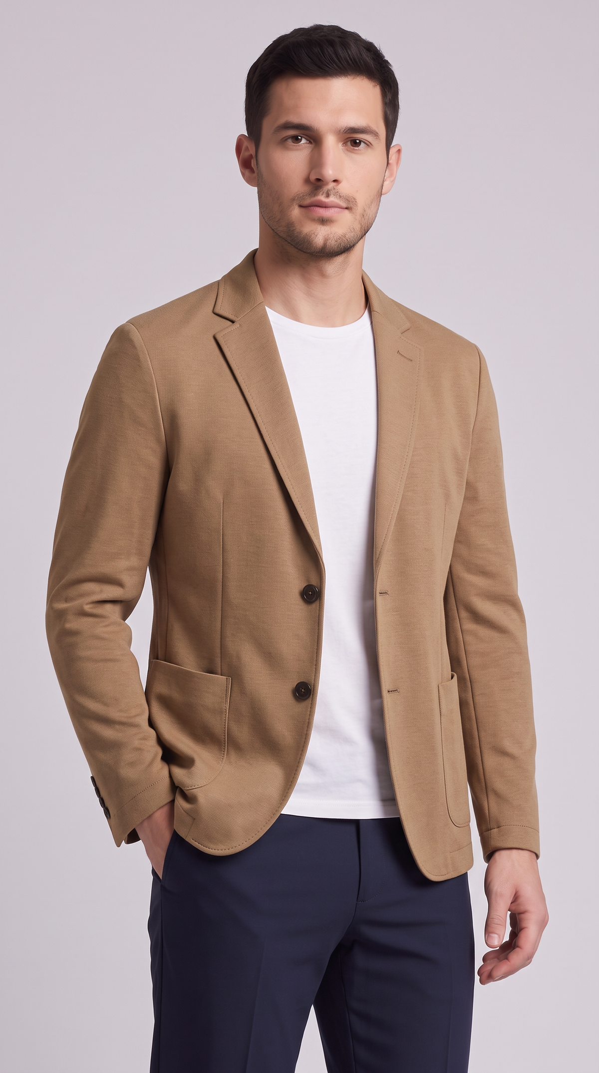 The Milano Knit Jacket - Khaki