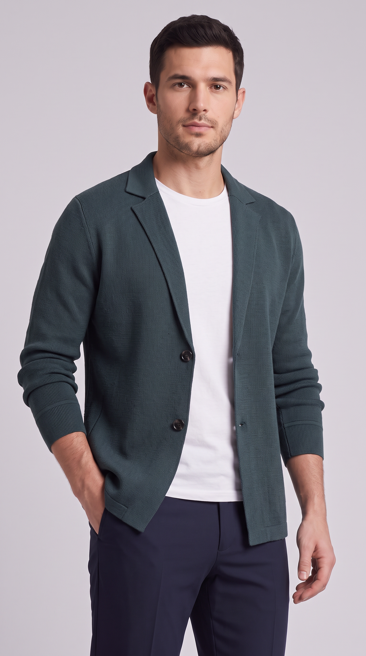 The Milano Knit Jacket - Hard green