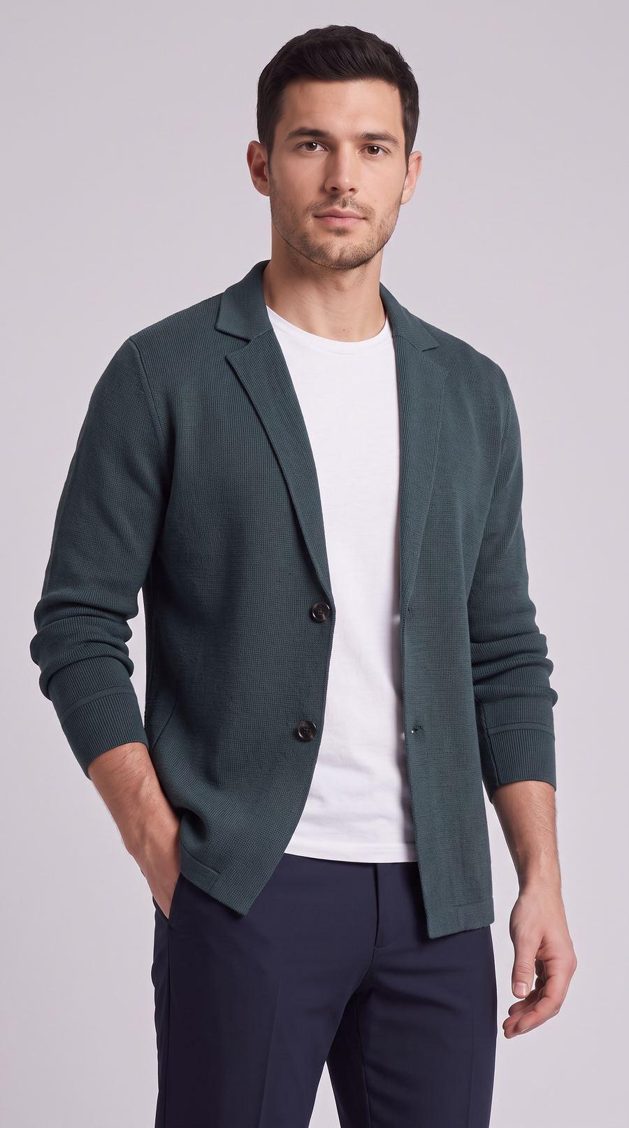 The Milano Knit Jacket - Hard green