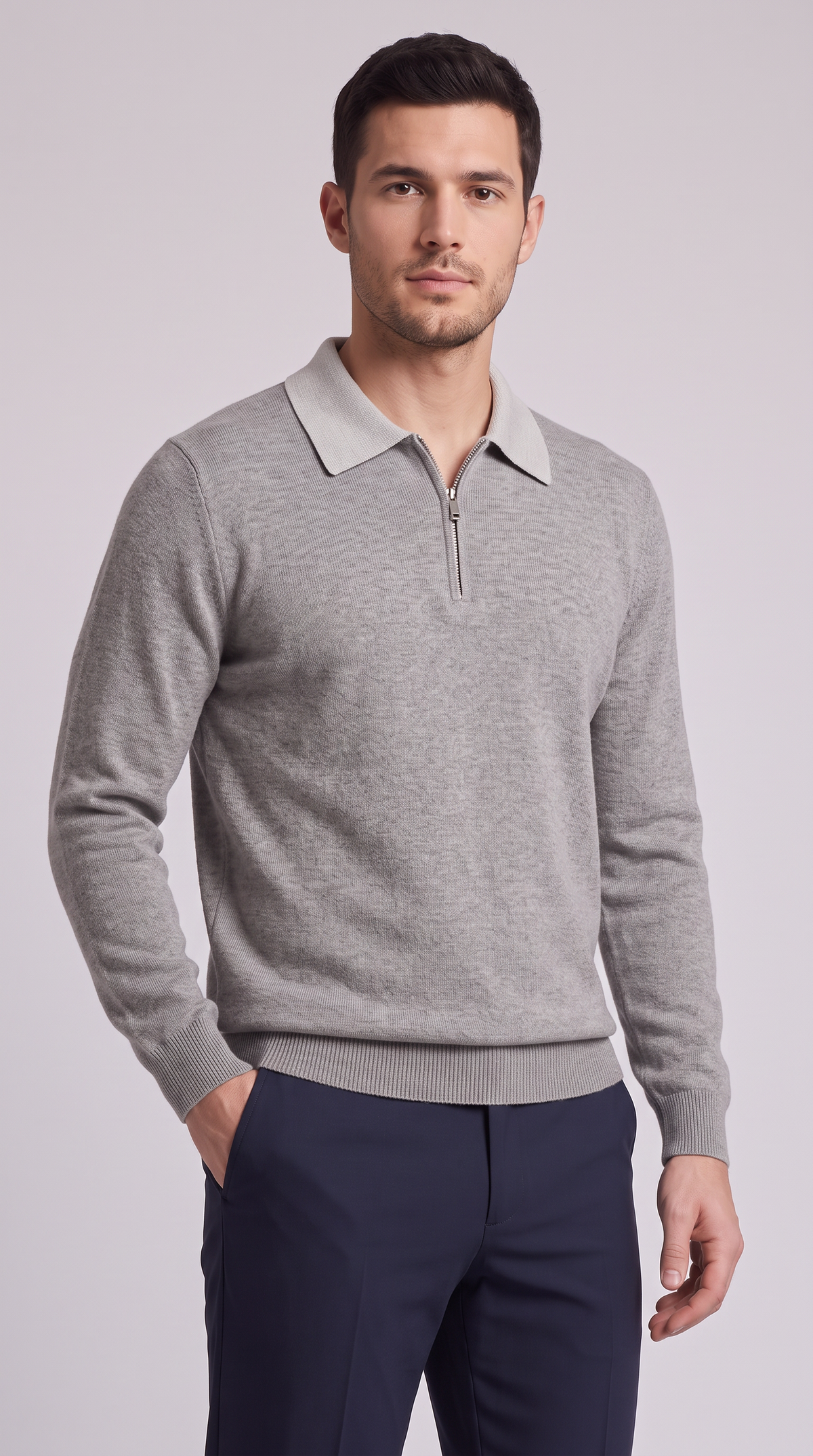 The Marco Zip Polo - Gray