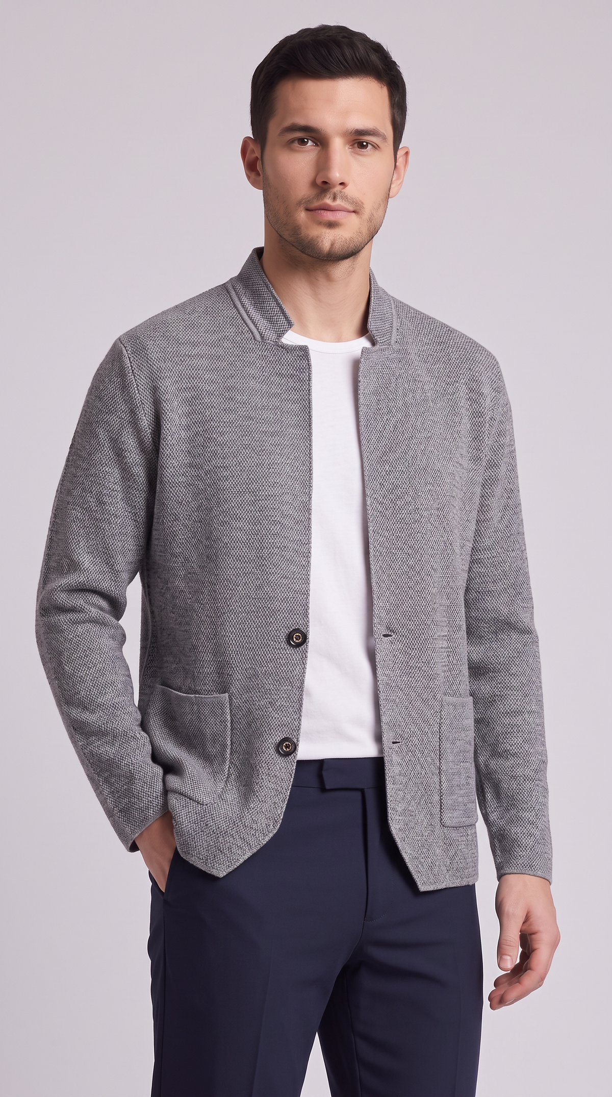 The Ancona Knit Cardigan - Gray