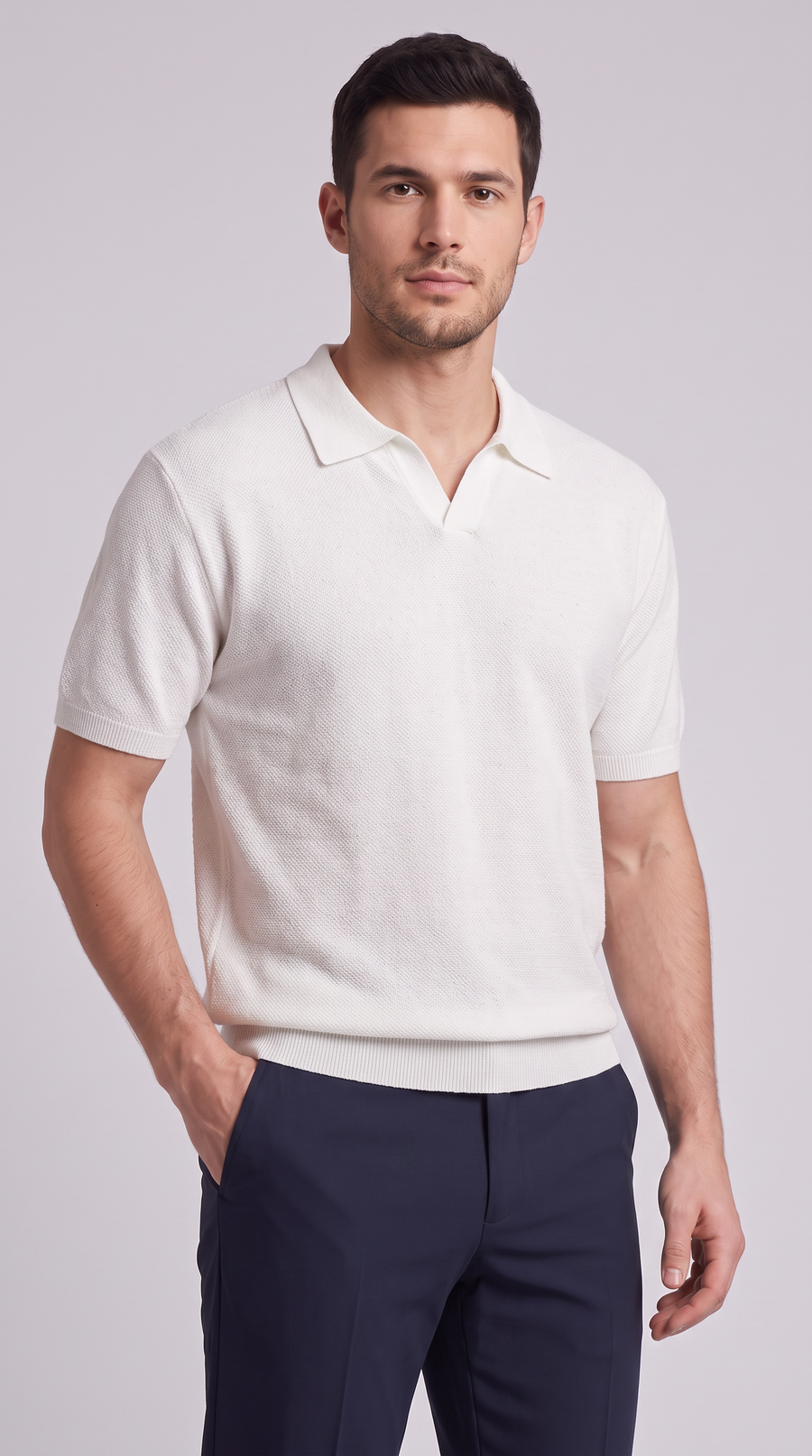 The Sorrento Knit Polo - White
