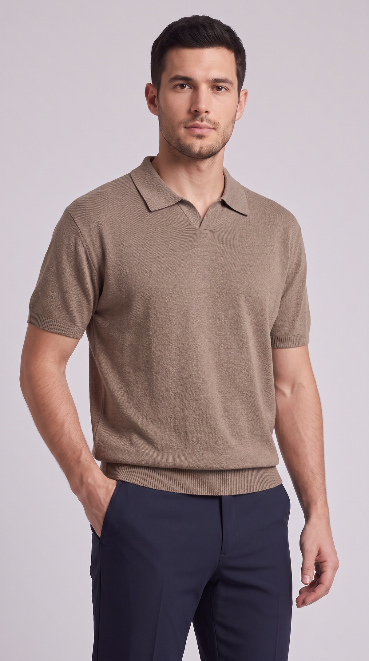 The Sorrento Knit Polo - Brown