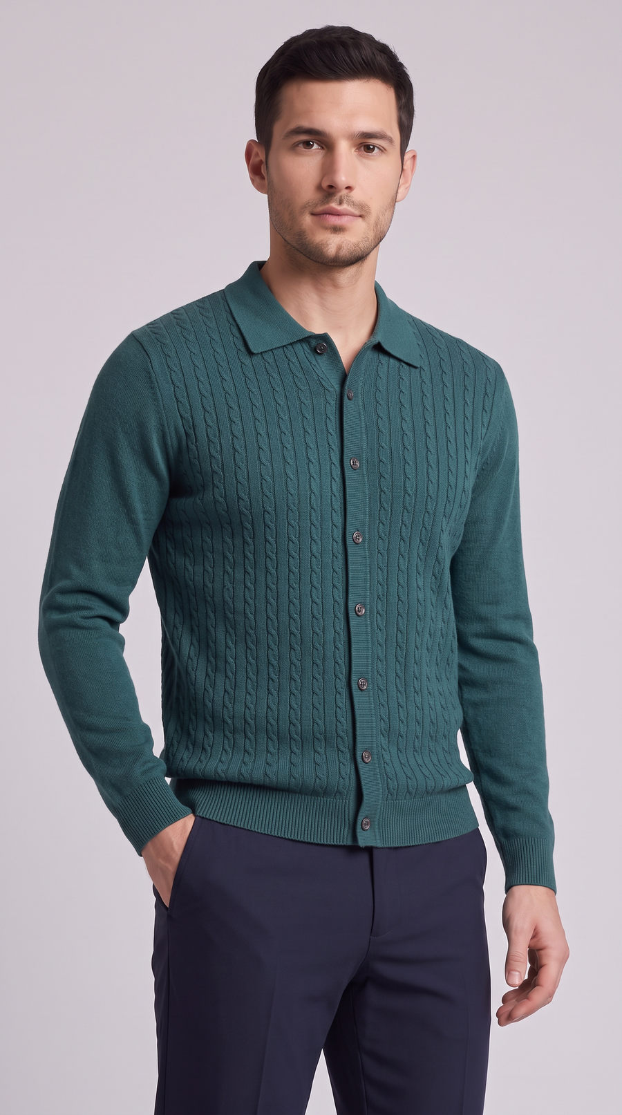 The Dante Textured Polo - Ancient Pool Green