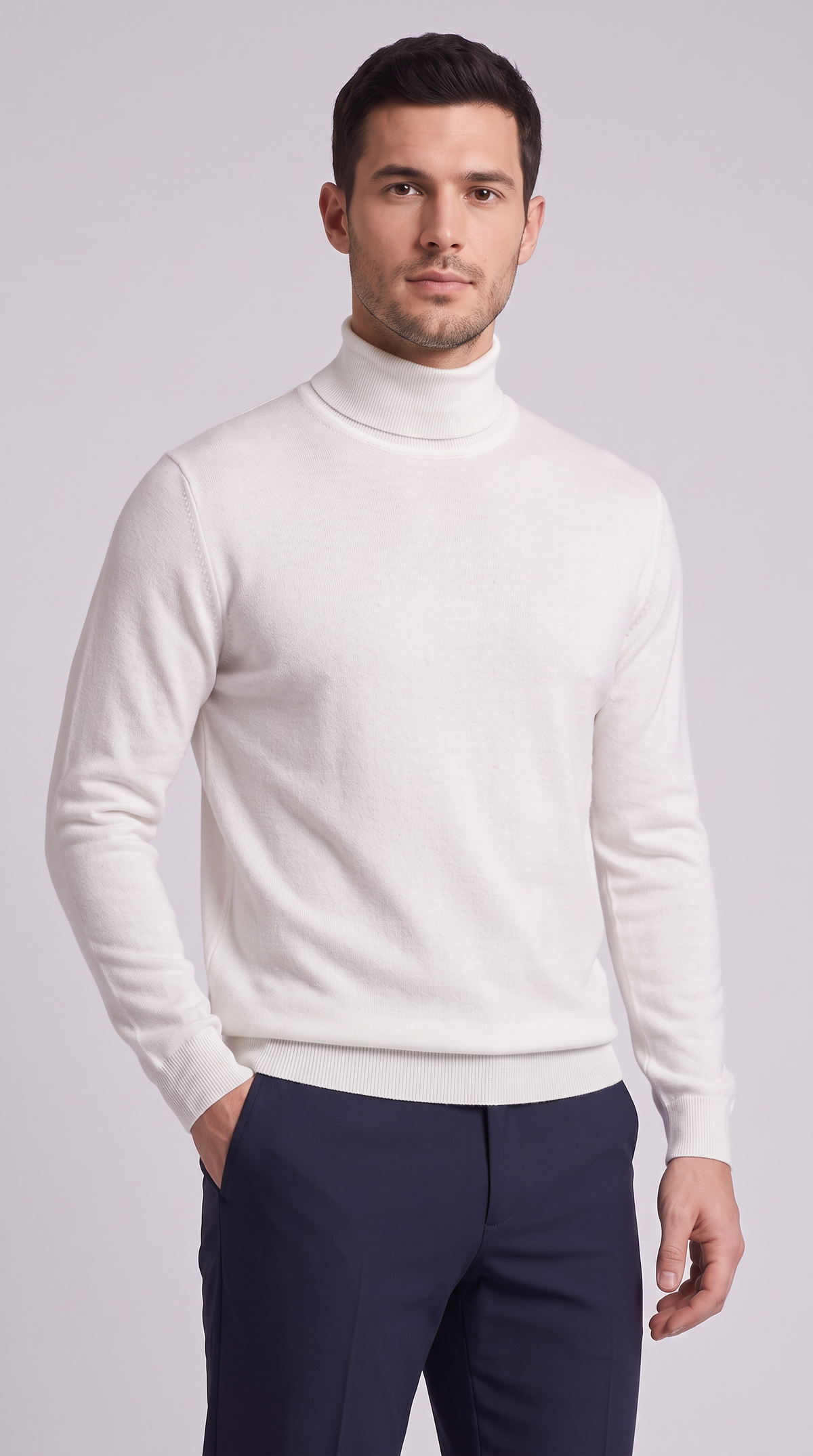 The Alba Fine Turtleneck - White