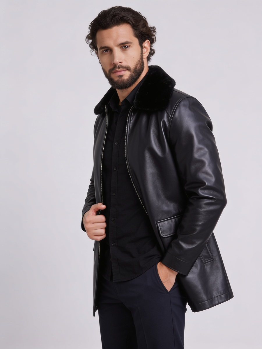 The Brera Leather-Look Jacket – Black