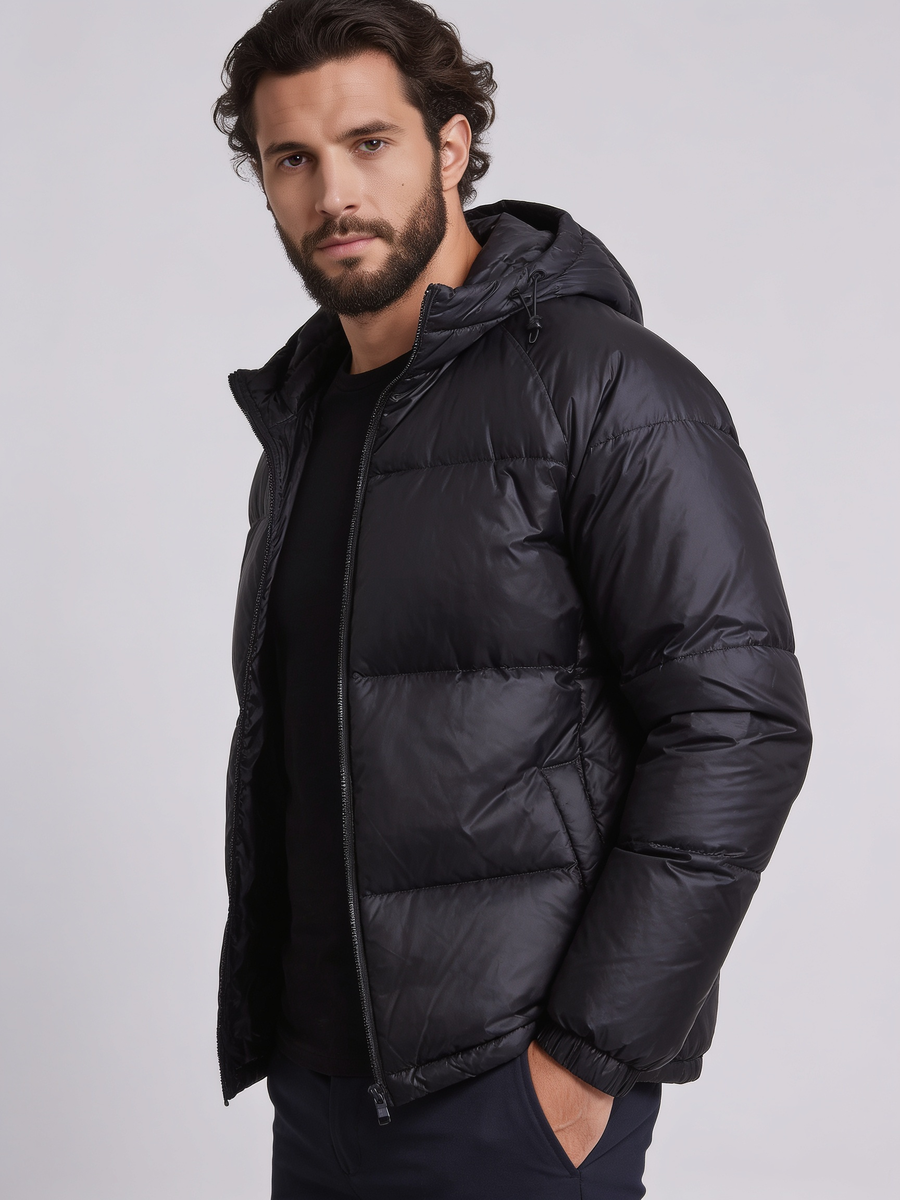 The Courmayeur Hooded Puffer – Black