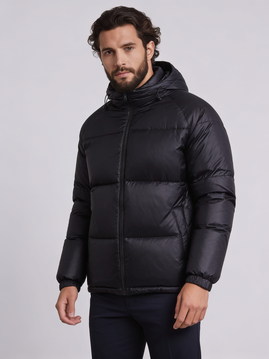 The Courmayeur Hooded Puffer – Black