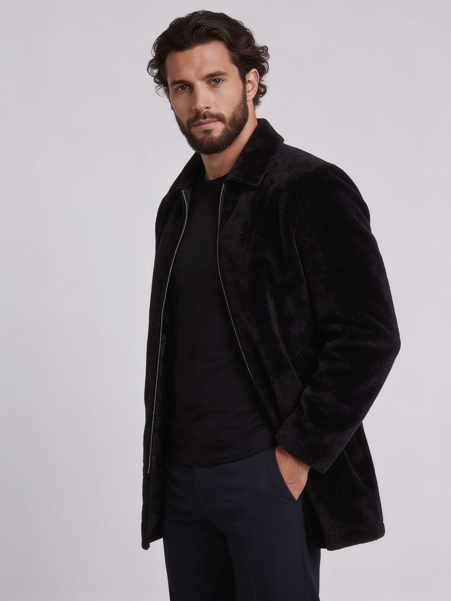 The Verbier Faux Fur Jacket – Black